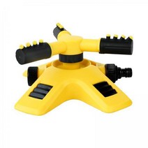 3x360 회전 잔디 스프링클러 자동 정원 물 스프링클러 관개 시스템, 205x180x90mm, 노랑, ABS, PVC