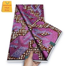 가나 스타일 드레스용 앙카라 왁스 골드 더스트 프린트 아프리카 리얼 알리바바 익스프레스 100% 면 원단, [01] 6 yards, [34] 35