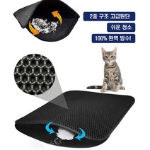 [오늘 배송] 55 x 75 대형 고양이 모래매트 사막화 방지 (방수) 발판 묘심, 블랙