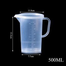 250ML/500ML/1000ML 측정 컵 플라스틱 팁 입 주전자 쏟아져 투명한 손잡이 베이킹 주방 테스트기구 실험실 도구, C-500ml