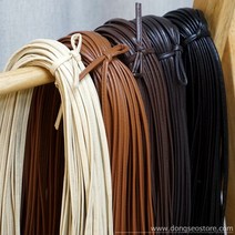 동서스토어 레자가죽 파이핑끈 5mm 인조가죽끈 가죽리본끈 마크마레 가방 재료, 딥다크브라운(1야드_90cm)