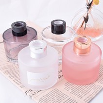 [캔들이케아] 120ml 심플 원형 디퓨저용기(캡포함), 투톤브라운용기/블랙캡