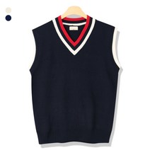 남자 타이틀 브이넥라인 니트조끼