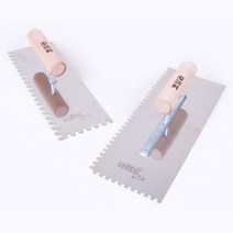 타일 접착제 도포 스텐 사각 미장흙손 톱니고대 흙칼 압착고데 톱날형 석공 모르타르 석고, 스텐사각톱니고대