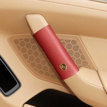 Porsche 문손잡이커버일자형 적용 포르쉐 신로 카이엔 파라멜라, 빨간색으로 표시된 가죽 1개