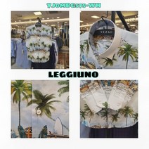 예작 정상 레지노 이태리 수입원단 Beach 프린트 슬림셔츠 YJ0MBG575-WH