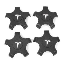 4개 테슬라 휠캡 휠커버 모델 3 S X 허브 캡, Matte black