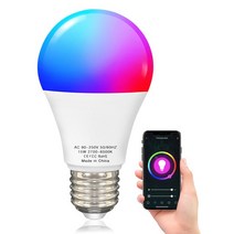 스마트전구 LED IOT Tuya 스마트 와이파이 E27 LED 전구 15E/9W 알렉사 구글 홈 Yandex 앨리스 100-240, 01 WHITE, 04 9W B22