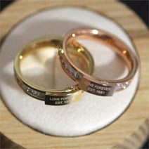 이어넥핸즈(잡화) 써지컬스틸 love포에버 반지 14k도금 골드 로즈골드
