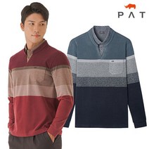 PAT 불규칙 이중카라 티셔츠