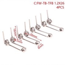 4PCS 와이어 직경 1.2mm 컬링 아이언 교체 더블 리턴 토션 스프링 FW-TB-TFB 1.2x2 8/1.2x26/1.2x24, 4PCS 1.2X26
