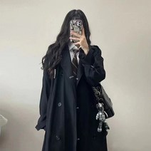 IBOY UGIRL XU0209C 여성 가을 트렌치 롱 트렌치코트 캐주얼