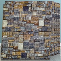 현관타일 현관데코타일 주방 거실벽 석재타일 70x77 혼합 갈색 대리석 돌 질감 쉬운 DIY 자체 접착 PE 벽지, 02 B-15_01 70x77cm 1Pcs