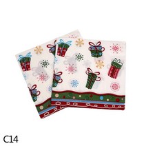 크리스마스 냅킨 메리 장식 종이 새해 파티 홈 테이블 나비 다드 20 개, AE) C14 christmas gift