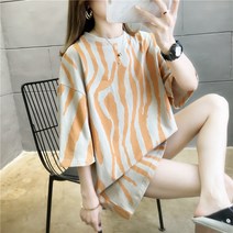 빅사이즈 티셔츠 봄 여름 여성의류 점프슈트 간지나는 뱃살가리기 뚱뚱한 눈길을 끄는 상의 452481519