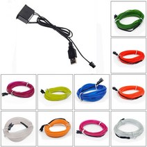 자동차LED스트립 자동차led 자동차실내led El와이어 분위기조명 DIY 인테리어 램프, 5m, L, Wire and 5V USB