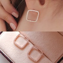코코날다 연예인패션 골목식당 정인선귀걸이 사각큐빅 925은침 데일리귀걸이 귀걸이