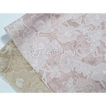 패브릭제이 30수 마 혼방 락카 주름 번아웃 플라워 원단 2종 FJ-074, 핑크