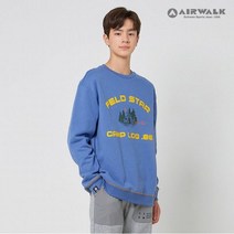 에어워크주니어 캠핑 그래픽 루즈핏 기모 맨투맨 티셔츠