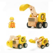 KC안전 남아 공사 놀이 원목 포크레인 유치원 장난감 무해성분 18개월아기 작동 인지발달