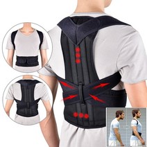 등펴는 기구 말린어깨교정 굽은 등 교정기 척추측만증보조기 Back Waist Posture Corrector Adjustable Adu, 01 Red_04 XL