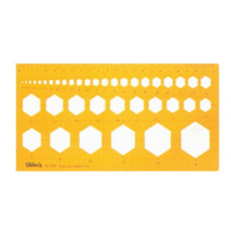 산키스 템플레이트 육각형판 도형자 1~36mm No 109, 혼합 색상, 2개