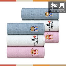 [송월타올] 송월 한복 호랑이자수 130g 호텔수건 6장, 색상:골고루
