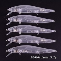 쪼꼬미에기 쭈꾸미 갑오징어 무늬오징어 메탈지그 왕눈이 수평 에기 5pcs 종류의 빈 크랭크 베이트 vib 미노우 wobbler 도색되지 않은 하드 미끼 낚시 미끼 바디 태클, BL0006