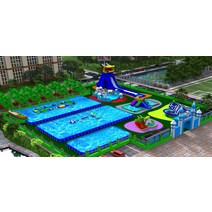 워터슬라이드 대 파크 장비 제조업체 풍선 배리어 모바일 브래킷 수영장 수영장, 자유로운 디자인