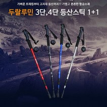 스틱 4단 3단 지팡이 용품 노르딕 접이식 장비 등산지팡이 워킹, 4단 T자실버등산스틱(1+1)