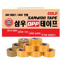삼우 투명 박스테이프 초강력 OPP 포장 테이프 40M 50M 80M, 경포장/40M/투명 50개 1BOX