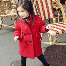 아이하루 빅세일 젤리레드 더블버튼자켓 안감털