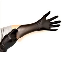 알러지방지 니트릴 고무 장갑 100매 요리용 일회용, 블랙 중형 100매