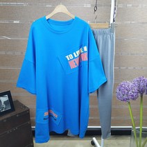 상상그이상 여성용 빅사이즈 패치 라운드 반팔 티셔츠