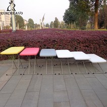 행사 매대 진열 작업 연구를위한 플라스틱 접이식 휴대용 테이블 피크닉 캠핑 식탁 야외 높이 조절 책상 핑, 01 Pink