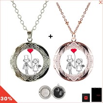 커플목걸이 이제함께걸어요Two is One 사진넣는목걸이 +선물케이스 각인무료