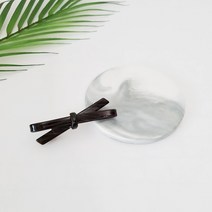 프랑스핀 셀룰로오스 심플 리본 7 cm 옆머리 자동 머리핀