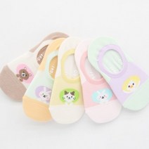 애니멀 발등메쉬 아동용 덧신 5켤레 여름 시원한양말 5-6세용