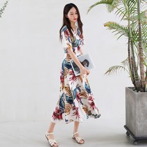 프롬코 여성 여름 트로피칼 휴양지 원피스 [자체제작 FRC6]