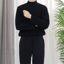 컴클로젯 남자 겨울 세미오버핏 하프넥 반목폴라 니트 EK276