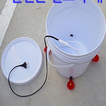 20리터 자동 급수컵세트 급수통 닙플 닭물통 닭모이통 닭용품, 20리터자동급수컵세트+삽입형열선1m, 1