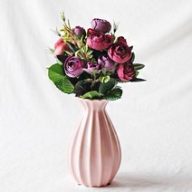 펫플랜트 북유럽 라넌큘러스 조화_5colors, 02_(색상)딥퍼플, 04_(화병)미니 도자기 화병_절구