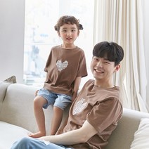 국내생산 초콜릿하트 반팔 아빠와아기 21B04MK/ 패밀리룩 가족사진의상