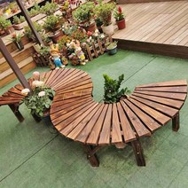 나무벤치 공원 정원 수목보호벤치 야외 원목의자 쉼터, 150cm길이(6피트)두꺼운평행막대페인트