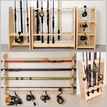 원목 로드 거치대 낚시대 릴 진열 장식 보관 진열대 스탠드 매장 벽걸이 민물 바다
