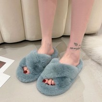오즈웨어 베어파우 어그슬리퍼플러스 사이즈 가을과 겨울 2023 새로운 다목적 플랫 패션 여성 신발 크로스