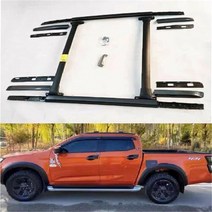 PARQUS 4Pcs 지붕 레일 랙 크로스바 사이드 크로스 바 카고 캐리어 블랙 Isuzu DMAX 2021-2023에 적합