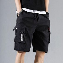 남자 여름 캐주얼 패션 코디 카고 건빵 검은색 반바지 남자반바지 남자여름바지 남자바지 남성