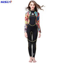 스쿠버다이빙 슈트 다이빙 슈트 서핑복 잠수복 전신 슈트 HISEA 여성 3mm SCR 네오프렌 잠수복 고탄성 컬러 스티칭 서핑 다이빙 슈트 장비 해파리 의류 긴팔 요트복 패들복, XS