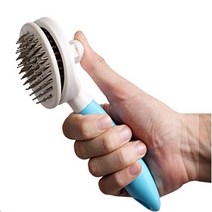 강아지 원형 비숑슬리커 브러쉬 고양이 털청소기 포메나리안빗 스테인리스 살 빚 푸들 닥스훈트, 가는바늘, 핑크